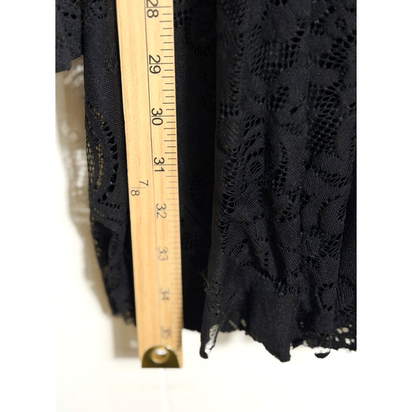 Free People Lace Lovers Folk Song Mini Dress 12 Black Whimsigoth Dark Coquette - Picture 6 of 12